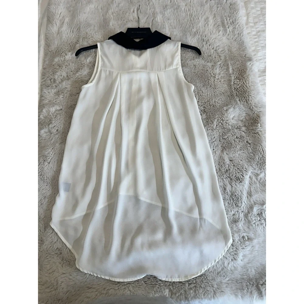 Monteau  Black & White Tie Blouse Size‎ S
